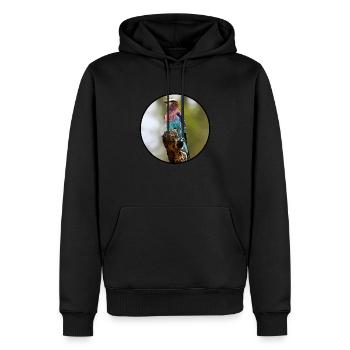 Walze - Männer Premium Bio Hoodie - Schwarz - Vorne - Nico (187cm)