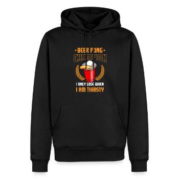 Jeu à boire Alcool Bière Student Party Beer pong - Sweat à capuche Premium bio Homme - noir - Devant - Nico (187cm)