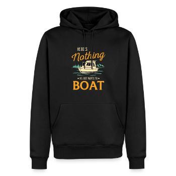 Bateau de sport Racing Boat Propriétaire de bateau Capitaine Motorboat - Sweat à capuche Premium bio Homme - noir - Devant - Nico (187cm)