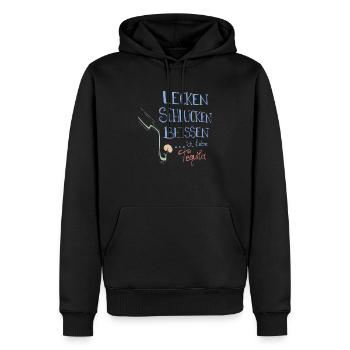 Lecken Schlucken Beissen Ich Liebe Tequila - Männer Premium Bio Hoodie - Schwarz - Vorne - Nico (187cm)