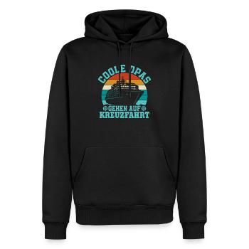 Des grands-pères cool partent en croisière grand-père S - Sweat à capuche Premium bio Homme - noir - Devant - Nico (187cm)