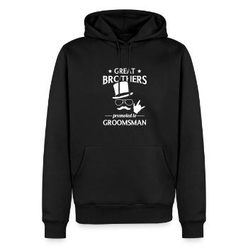 Great Brothers Promoted To Groomsman - Männer Premium Bio Hoodie - Schwarz - Vorne - Nico (187cm)