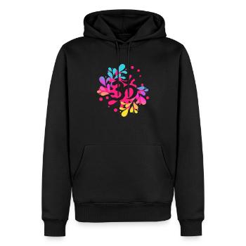 Yoga T-Shirt Om Splash Meditation - Men’s Premium Organic Hoodie - black - Front - Nico (187cm)