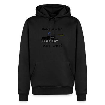 Make music not war - Männer Premium Bio Hoodie - Schwarz - Vorne - Nico (187cm)