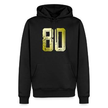 80 Zahl Symbol - Männer Premium Bio Hoodie - Schwarz - Vorne - Nico (187cm)