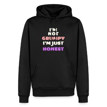 Drôle grincheux lunatique colère honnête vecteur - Sweat à capuche Premium bio Homme - noir - Devant - Nico (187cm)