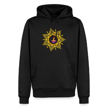 Diwali 2022 Lichterfest - Männer Premium Bio Hoodie - Schwarz - Vorne - Nico (187cm)
