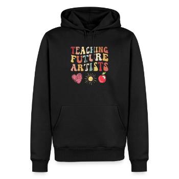 Professeur d’art Design Professeurs d’art École d’art - Sweat à capuche Premium bio Homme - noir - Devant - Nico (187cm)