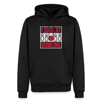 Je suis nul au bowling - Sweat à capuche Premium bio Homme - noir - Devant - Nico (187cm)