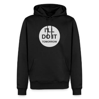 Citation de Do It Tomorrow - Sweat à capuche Premium bio Homme - noir - Devant - Nico (187cm)