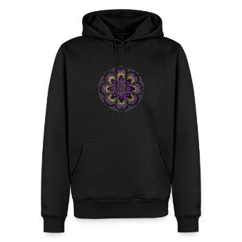 Mandala - Sweat à capuche Premium bio Homme - noir - Devant - Nico (187cm)