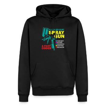 Tout ce dont j’ai besoin, c’est de mon pistolet de pulvérisation et de ma carrosserie de codes de peinture - Sweat à capuche Premium bio Homme - noir - Devant - Nico (187cm)