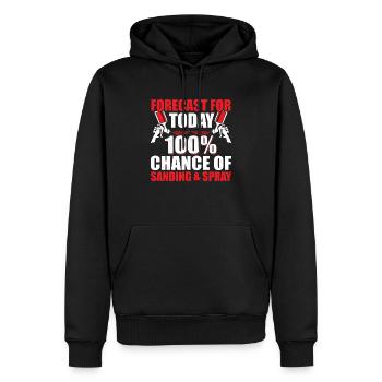 Prévisions pour aujourd’hui: 100% de chances de ponçage et de pulvérisation - Sweat à capuche Premium bio Homme - noir - Devant - Nico (187cm)