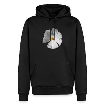 Natürliche weiße große Blume auf transparentem Hintergrund - Männer Premium Bio Hoodie - Schwarz - Vorne - Nico (187cm)