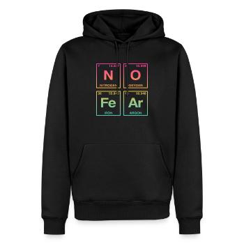 NO FEAR - mit Elementen des Perdiodensystems - Männer Premium Bio Hoodie - Schwarz - Vorne - Nico (187cm)
