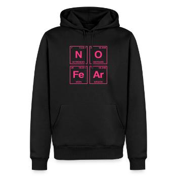 NO FEAR - mit Elementen des Perdiodensystems - Männer Premium Bio Hoodie - Schwarz - Vorne - Nico (187cm)