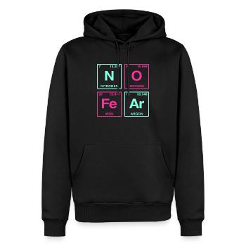 NO FEAR - mit Elementen des Perdiodensystems - Männer Premium Bio Hoodie - Schwarz - Vorne - Nico (187cm)