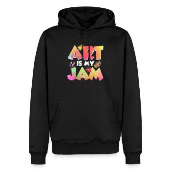 L’art est ma formation de professeur d’art de confiture - Sweat à capuche Premium bio Homme - noir - Devant - Nico (187cm)