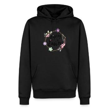 Joyeuses Pâques - Sweat à capuche Premium bio Homme - noir - Devant - Nico (187cm)