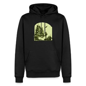 Bande dessinée de science-fiction dans un style rétro 8 bits - Sweat à capuche Premium bio Homme - noir - Devant - Nico (187cm)