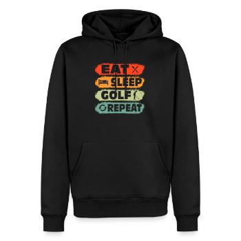 Eat Sleep Golf Repeat Par Tee Golfing - Männer Premium Bio Hoodie - Schwarz - Vorne - Nico (187cm)