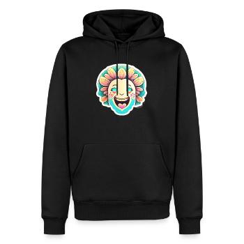 Glücklich in den Frühling - Männer Premium Bio Hoodie - Schwarz - Vorne - Nico (187cm)
