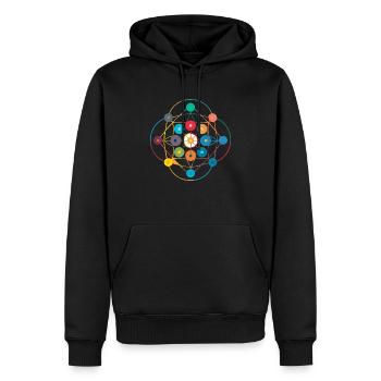 Diagramm eines Atoms - Männer Premium Bio Hoodie - Schwarz - Vorne - Nico (187cm)