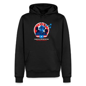 Thank You For Protecting Our Great Country Patriot - Sweat à capuche Premium bio Homme - noir - Devant - Nico (187cm)