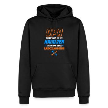 Opa Nicht Nur Der Hammer Sondern Werkzeugkasten - Männer Premium Bio Hoodie - Schwarz - Vorne - Nico (187cm)