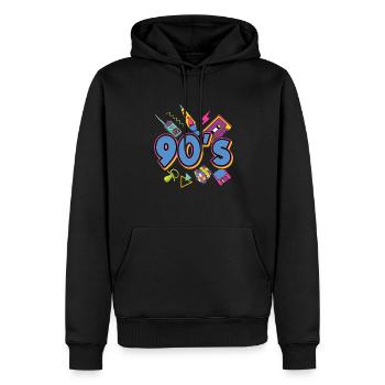 90er Jahre Mottoparty 1990er Neunziger Kostüm - Männer Premium Bio Hoodie - Schwarz - Vorne - Nico (187cm)