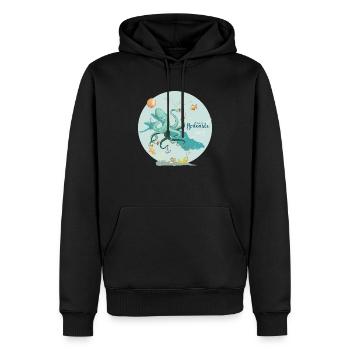 Bodensee-Party mit Oktopus - Männer Premium Bio Hoodie - Schwarz - Vorne - Nico (187cm)