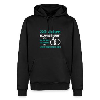 Hochzeitstag Jubiläum Verheiratet Ehe Ehemann - Männer Premium Bio Hoodie - Schwarz - Vorne - Nico (187cm)