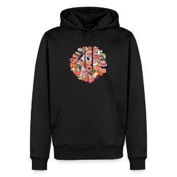 Un délice ces sushis - Sweat à capuche Premium bio Homme - noir - Devant - Nico (187cm)