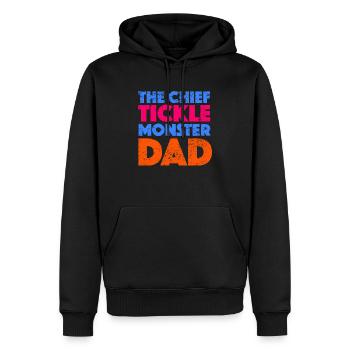 Le père du monstre chatouilleux en chef - Sweat à capuche Premium bio Homme - noir - Devant - Nico (187cm)