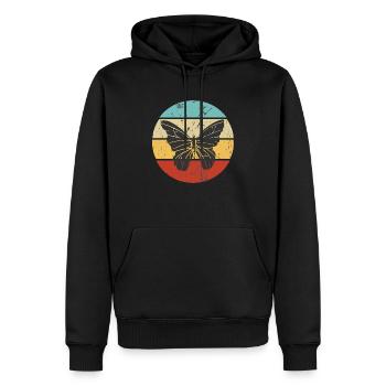 Conception de papillon Vinntage - Sweat à capuche Premium bio Homme - noir - Devant - Nico (187cm)