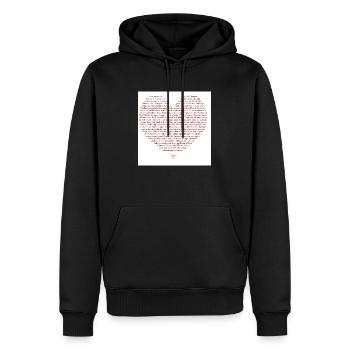 coeur promenade2 thumb - Sweat à capuche Premium bio Homme - noir - Devant - Nico (187cm)