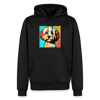 Cavapoo Pop Art - Sweat à capuche Premium bio Homme - noir - Devant - Nico (187cm)