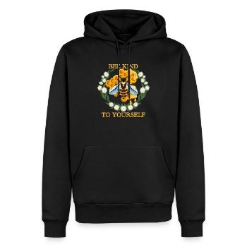 Bee Kind to yourself - Männer Premium Bio Hoodie - Schwarz - Vorne - Nico (187cm)