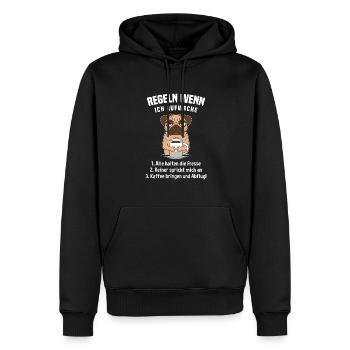 Mobs Morgenmuffel Kaffee Regeln Wenn Ich Aufwache - Männer Premium Bio Hoodie - Schwarz - Vorne - Nico (187cm)
