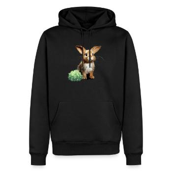 Niedliches Kaninchen realistisch Hase Häschen - Männer Premium Bio Hoodie - Schwarz - Vorne - Nico (187cm)