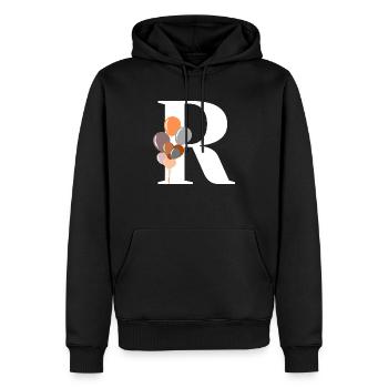 Buchstabe r Geburtstagsballon - Männer Premium Bio Hoodie - Schwarz - Vorne - Nico (187cm)