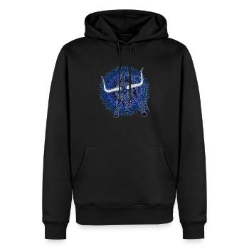 Kaleidoscope Longhorn 2023 11 - Men’s Premium Organic Hoodie - black - Front - Nico (187cm)
