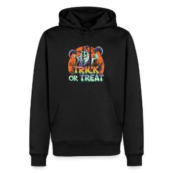 Halloween Der Sensenmann des Schreckens - Männer Premium Bio Hoodie - Schwarz - Vorne - Nico (187cm)