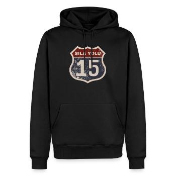 Burdur - Männer Premium Bio Hoodie - Schwarz - Vorne - Nico (187cm)