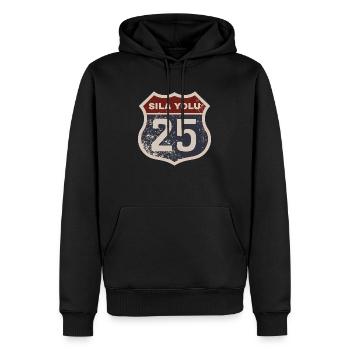 Erzurum - Männer Premium Bio Hoodie - Schwarz - Vorne - Nico (187cm)