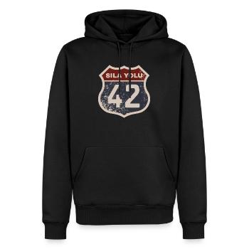 Konya - Sweat à capuche Premium bio Homme - noir - Devant - Nico (187cm)