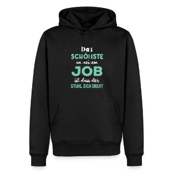 Das Schönste An Meinem Job Der Stuhl Dreht Sich - Männer Premium Bio Hoodie - Schwarz - Vorne - Nico (187cm)
