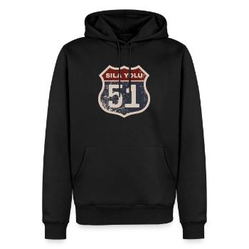Niğde - Sweat à capuche Premium bio Homme - noir - Devant - Nico (187cm)