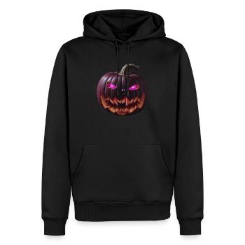 L’invité le plus sinistre d’Halloween - La citrouille maléfique - Sweat à capuche Premium bio Homme - noir - Devant - Nico (187cm)