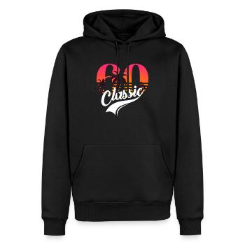 Jahrgang 1960-60-jähriges Jubiläum - Männer Premium Bio Hoodie - Schwarz - Vorne - Nico (187cm)